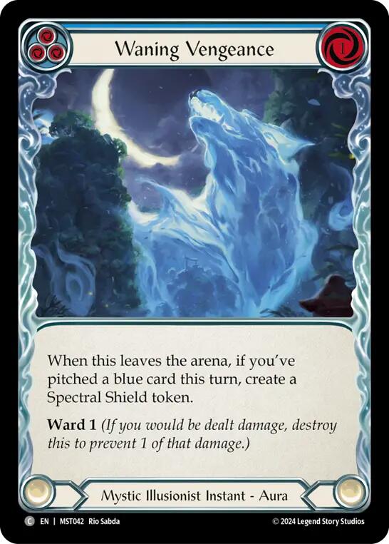 Waning Vengeance (Blue) [MST042] (Part the Mistveil) | Good Games North