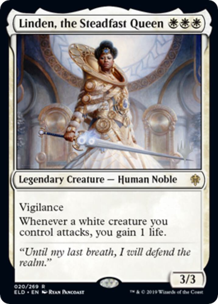 Linden the Steadfast Queen 20p/152 (Promo Pack: Throne of Eldraine)  - Foil | Good Games North