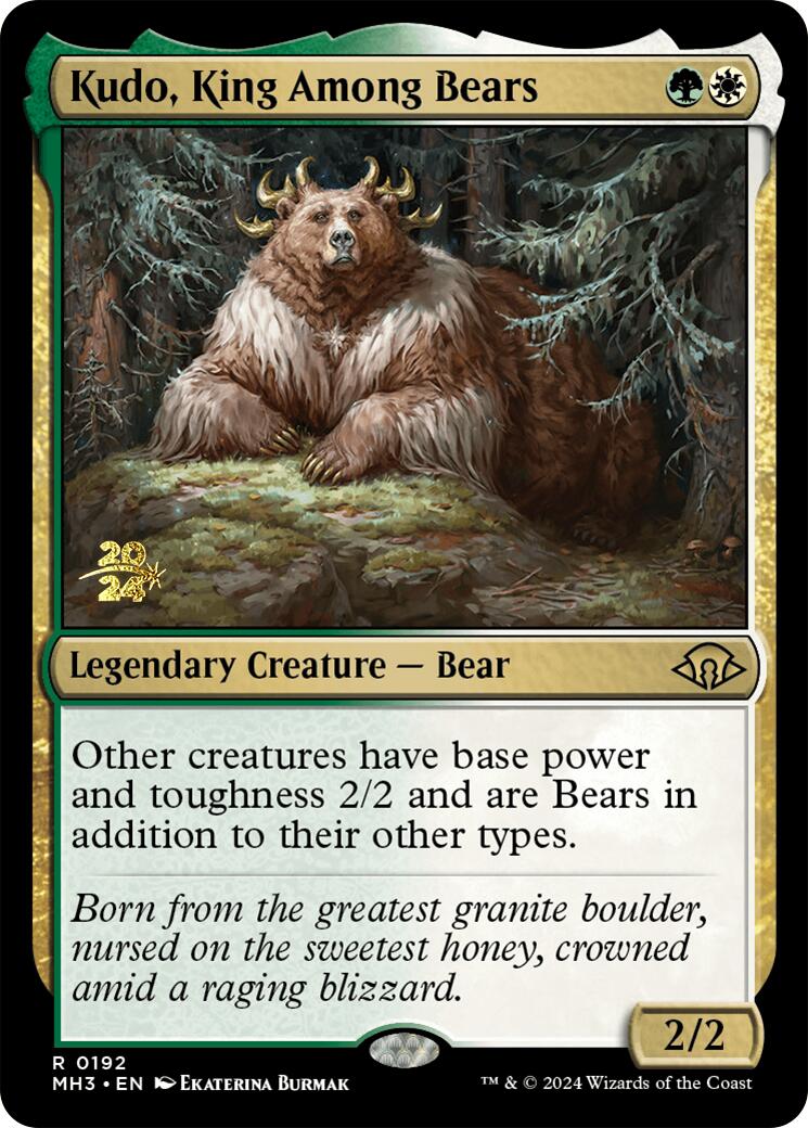 Kudo, King Among Bears [Modern Horizons 3 Prerelease Promos] | Good Games North