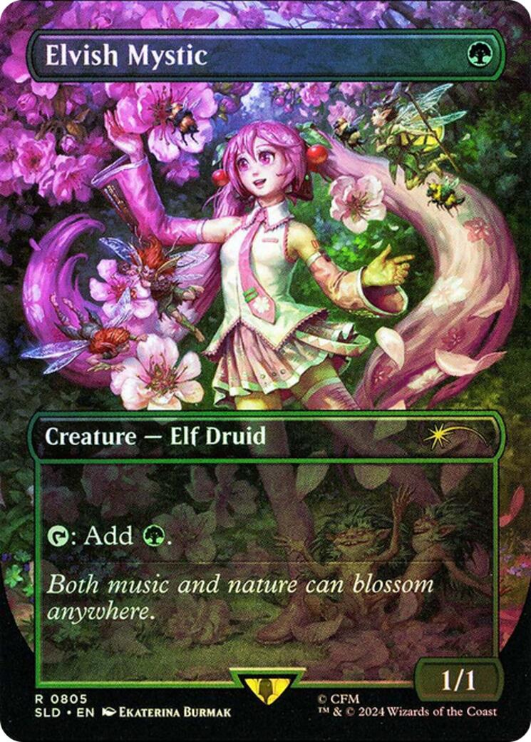 Elvish Mystic (0805 - Japanese Rainbow Foil) [Secret Lair Drop Series] | Good Games North