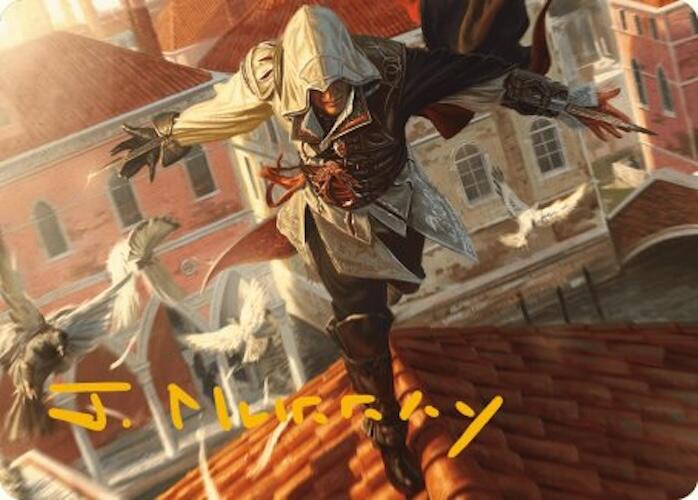 Ezio, Blade of Vengeance Art Card (Gold-Stamped Signature) [Assassin's Creed Art Series] | Good Games North