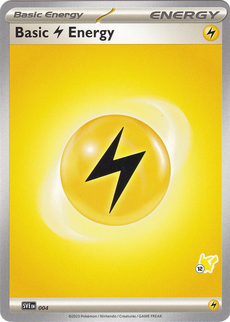 Basic Lightning Energy (004) (Pikachu Stamp #12) [Battle Academy 2024] | Good Games North