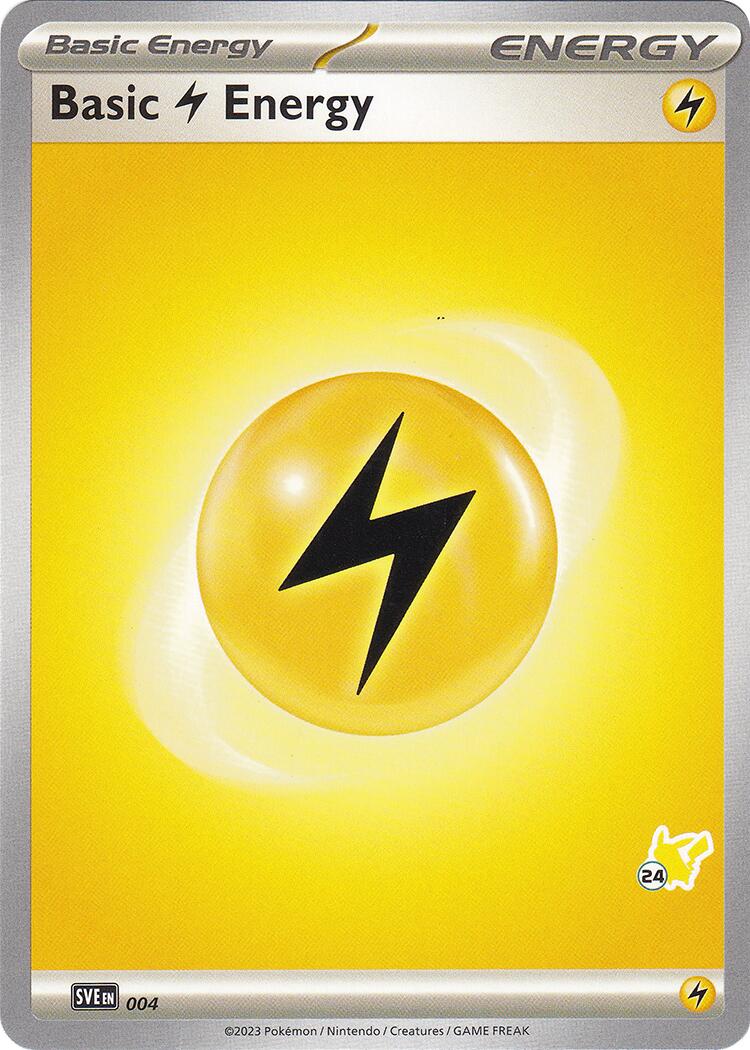 Basic Lightning Energy (004) (Pikachu Stamp #24) [Battle Academy 2024] | Good Games North