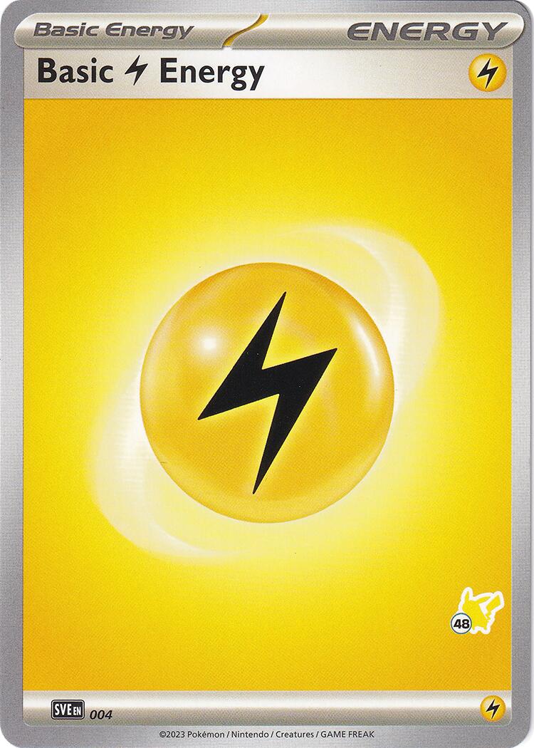 Basic Lightning Energy (004) (Pikachu Stamp #48) [Battle Academy 2024] | Good Games North