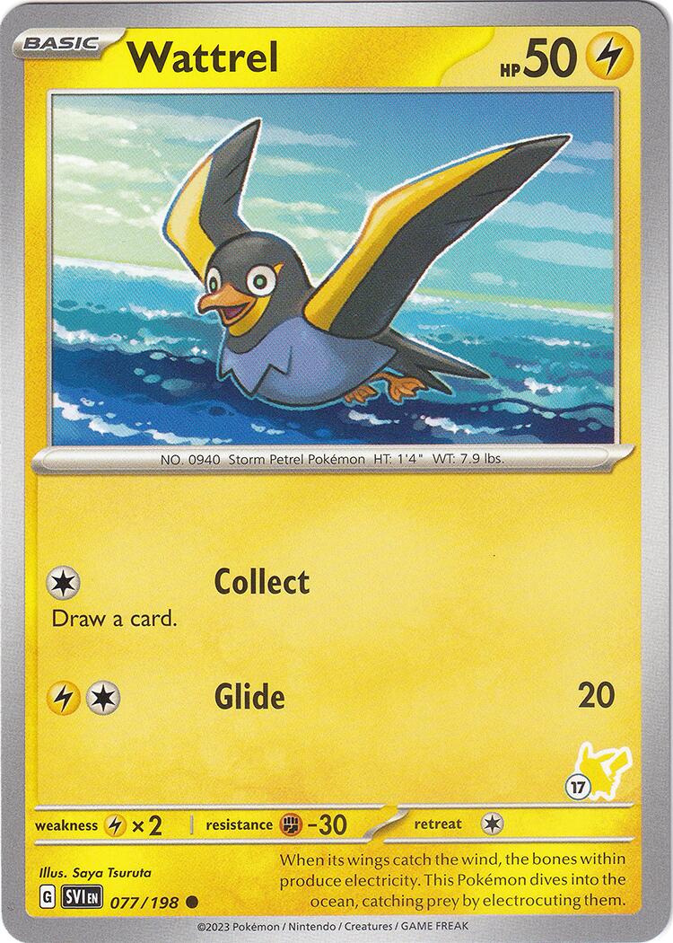 Wattrel (077/193) (Pikachu Stamp #17) [Battle Academy 2024] | Good Games North