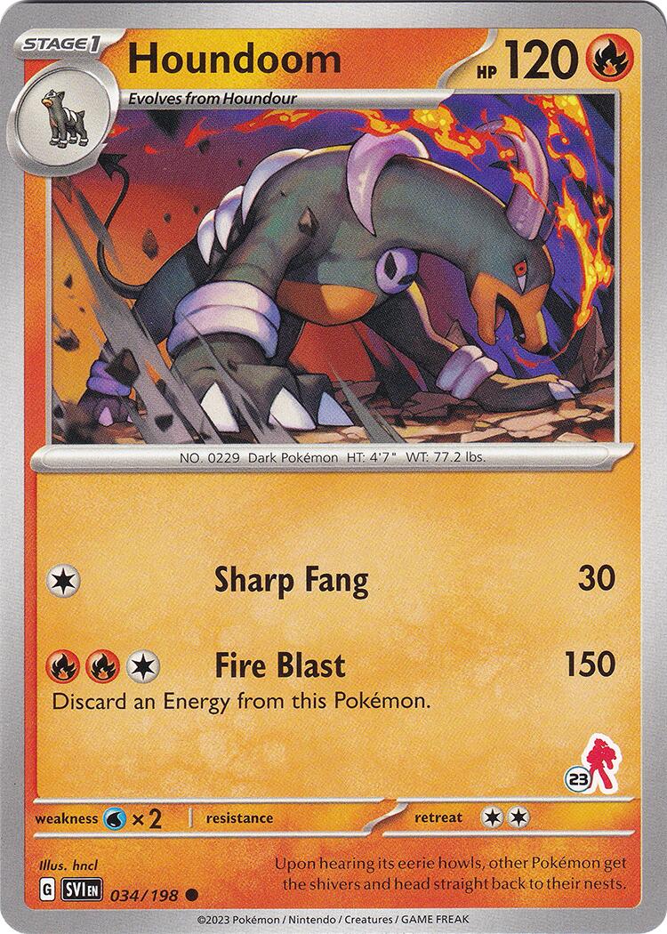 Houndoom (034/198) (Armarouge Stamp #23) [Battle Academy 2024] | Good Games North