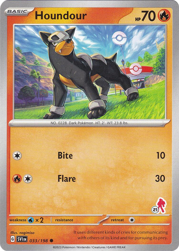 Houndour (033/198) (Armarouge Stamp #21) [Battle Academy 2024] | Good Games North