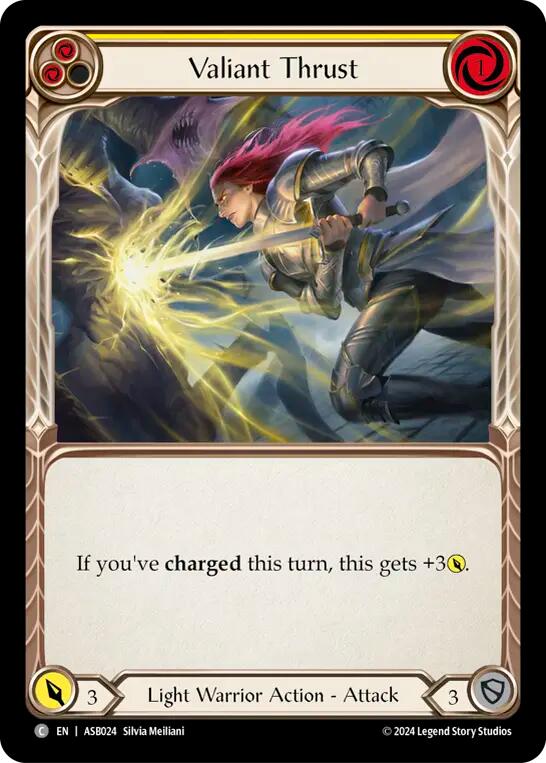 Valiant Thrust (Yellow) [ASB024] (Armory Deck: Boltyn) | Good Games North