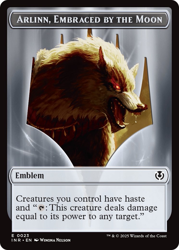 Wolf (0018) // Emblem - Arlinn, Embraces by the Moon Double-Sided Token [Innistrad Remastered Tokens] | Good Games North