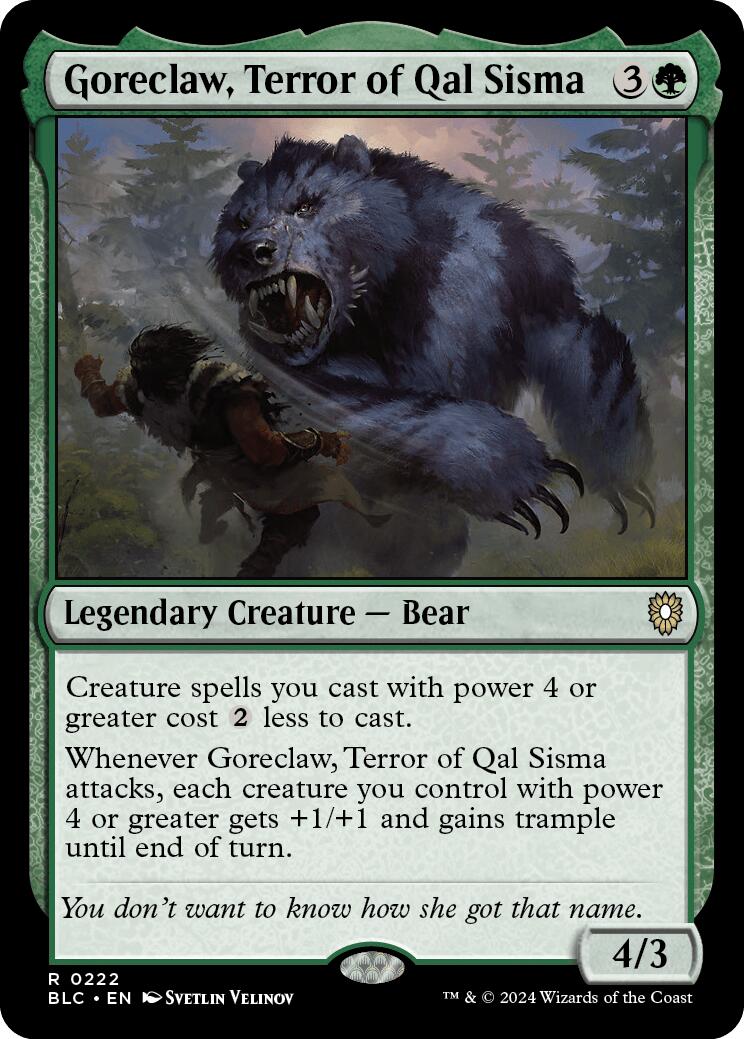 Goreclaw, Terror of Qal Sisma [Bloomburrow Commander] | Good Games North