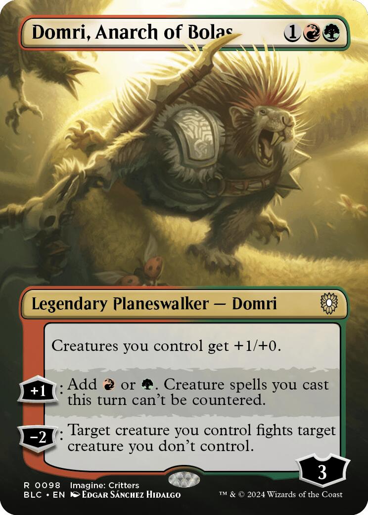 Domri, Anarch of Bolas (Borderless) [Bloomburrow Commander] | Good Games North