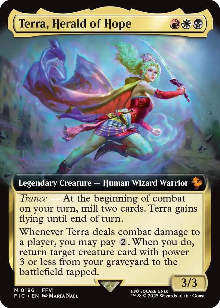 Terra, Herald of Hope 186 (Commander: FINAL FANTASY)  - Extended Art Foil | Good Games North