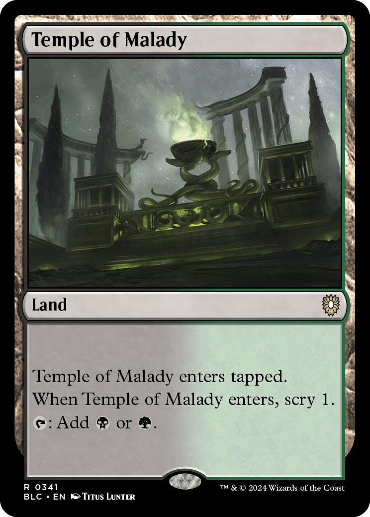 Temple of Malady [Bloomburrow Commander] | Good Games North