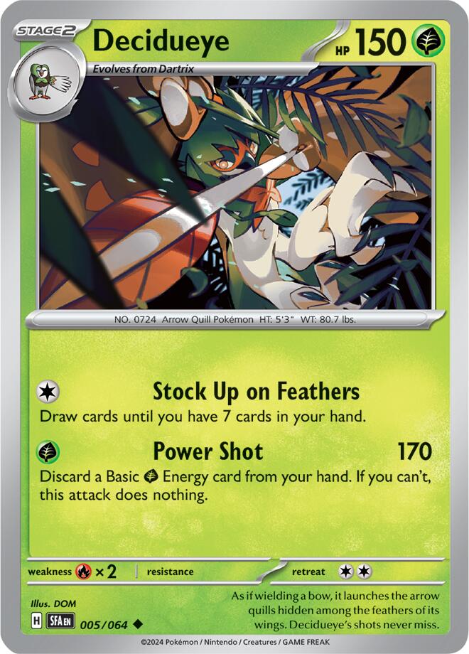 Decidueye (005/064) [Scarlet & Violet: Shrouded Fable] | Good Games North