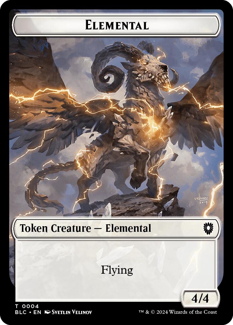 Elemental // Shark Double-Sided Token [Bloomburrow Commander Tokens] | Good Games North