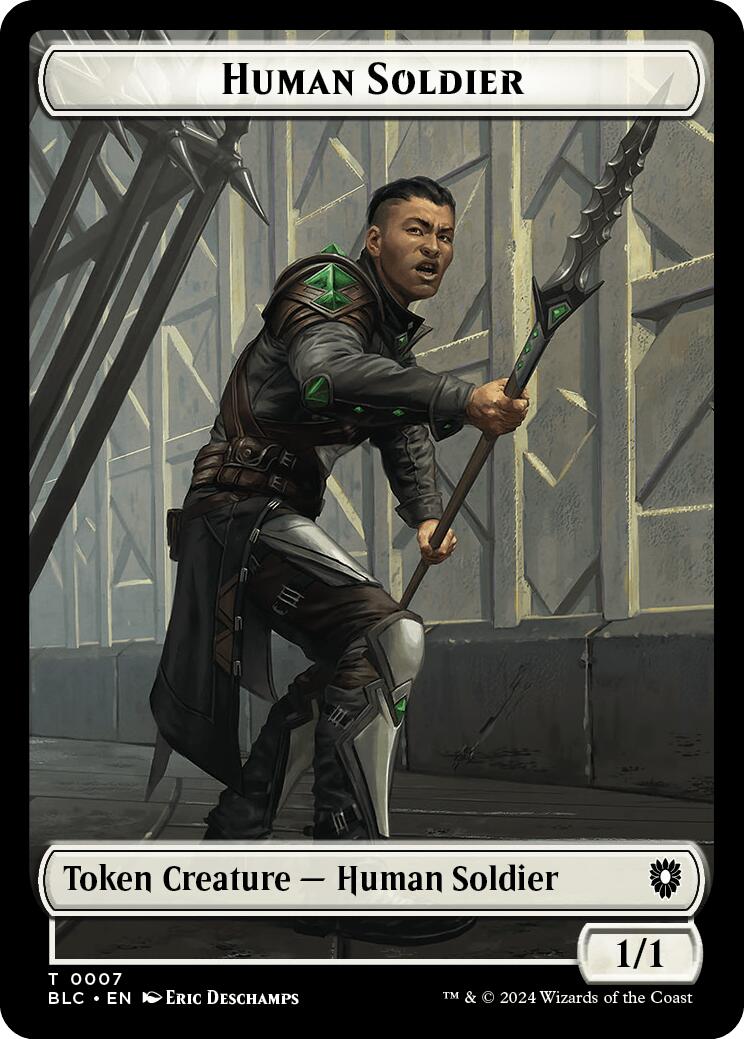 Human Soldier // Wolf (035) Double-Sided Token [Bloomburrow Commander Tokens] | Good Games North