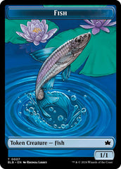 Bird (011) // Fish Double-Sided Token [Bloomburrow Commander Tokens] | Good Games North