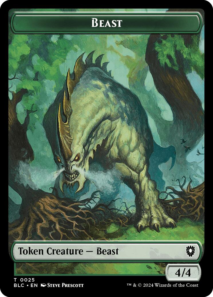 Cat // Beast (025) Double-Sided Token [Bloomburrow Commander Tokens] | Good Games North