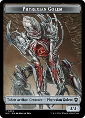 Phyrexian Golem // Faerie Double-Sided Token [Bloomburrow Commander Tokens] | Good Games North