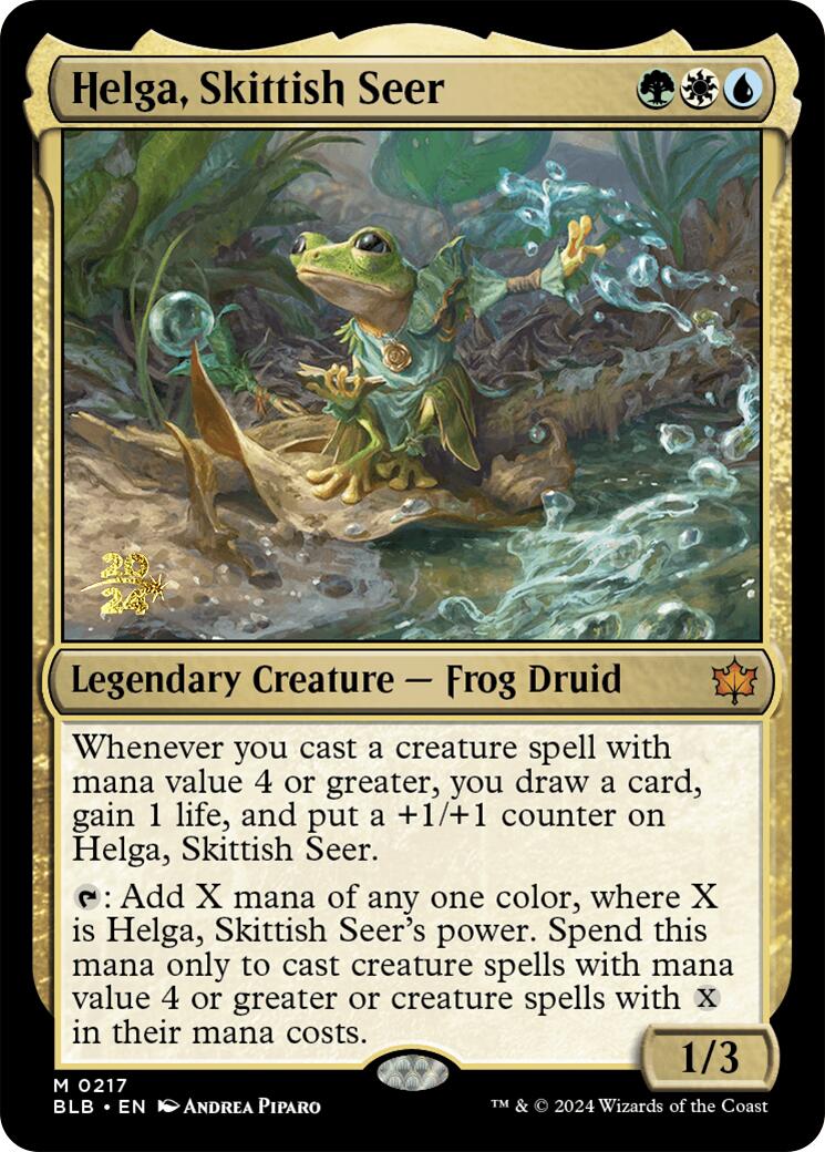 Helga, Skittish Seer [Bloomburrow Prerelease Promos] | Good Games North