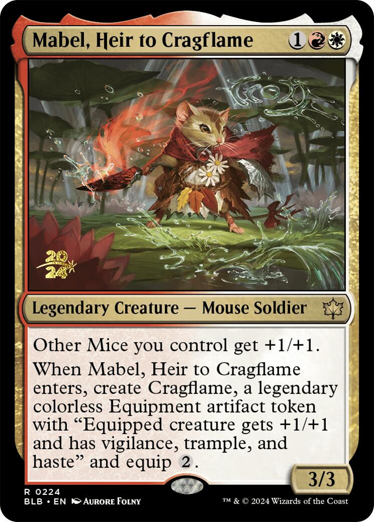 Mabel, Heir to Cragflame [Bloomburrow Prerelease Promos] | Good Games North