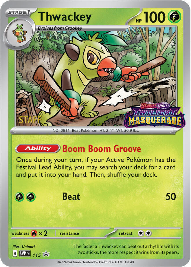 Thwackey (115) (Staff) [Scarlet & Violet: Black Star Promos] | Good Games North