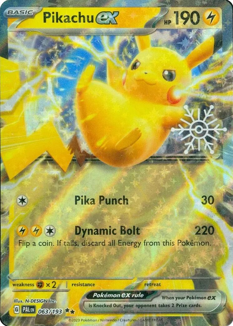 Pikachu ex (063/193) (Holiday Calendar) [Miscellaneous Cards] | Good Games North