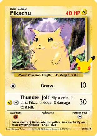 Pikachu (58/102) (25th Anniversary) (Jumbo Card) [Celebrations: 25th Anniversary] | Good Games North