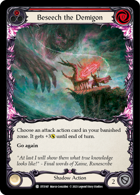 Beseech the Demigon (Red) [DTD187] (Dusk Till Dawn)  Rainbow Foil | Good Games North