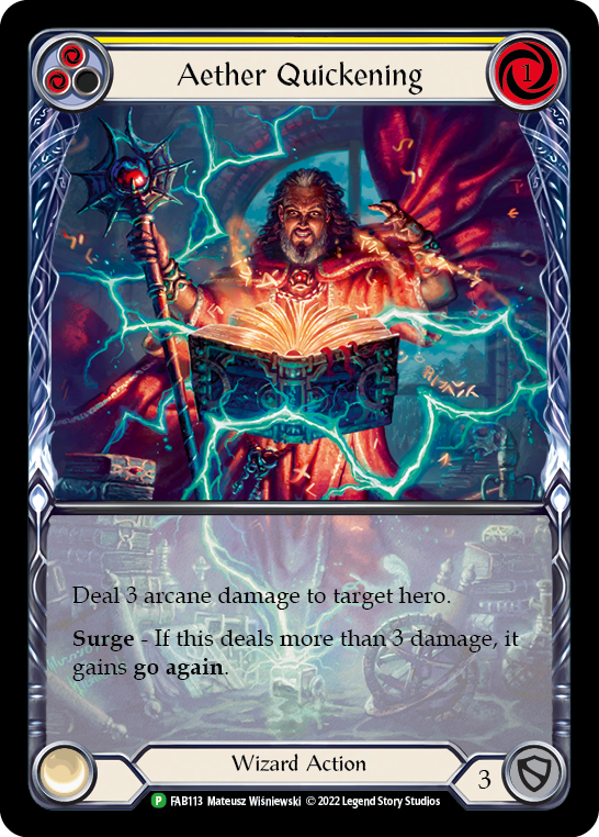 Aether Quickening (Yellow) [FAB113] (Promo)  Rainbow Foil | Good Games North