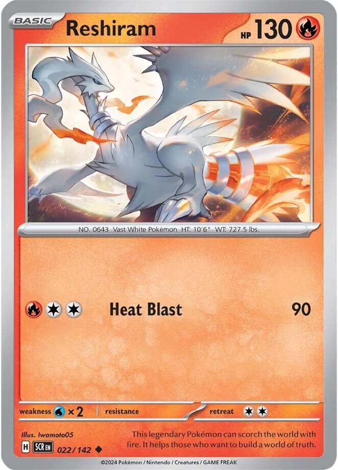 Reshiram (022/142) [Scarlet & Violet: Stellar Crown] | Good Games North