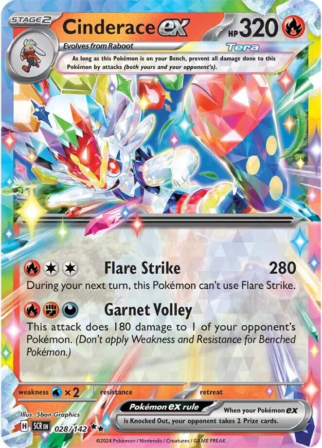 Cinderace ex (028/142) [Scarlet & Violet: Stellar Crown] | Good Games North