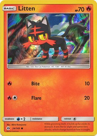 Litten (24/149) (Water Web Holo) [Sun & Moon: Base Set] | Good Games North