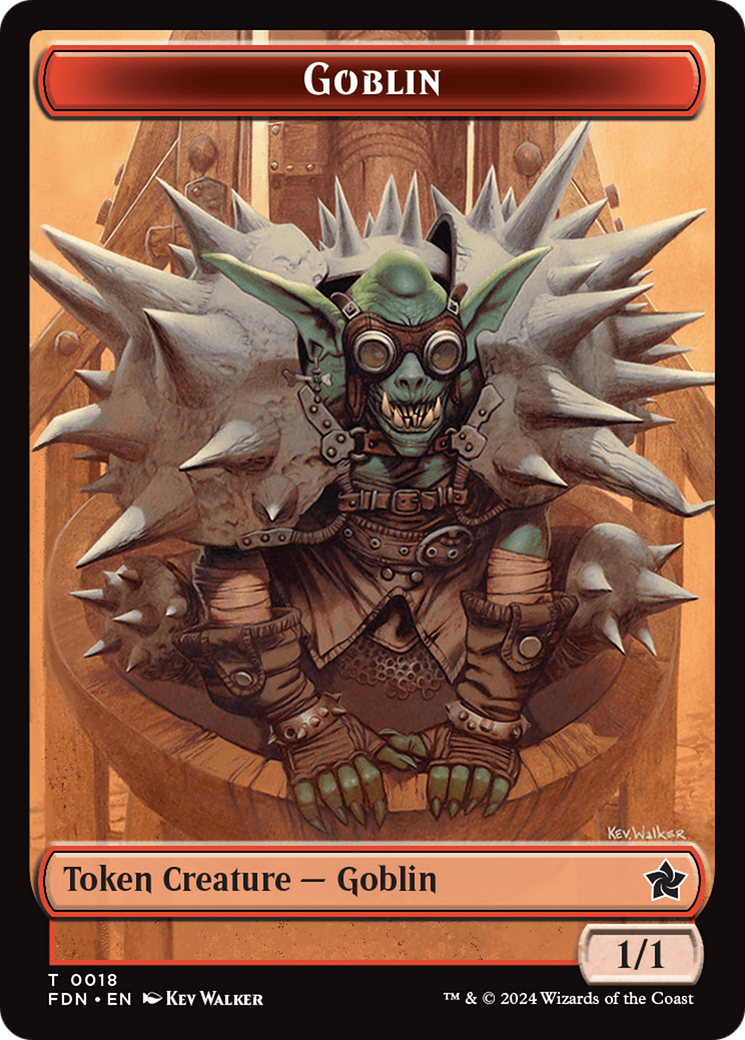 Goblin // Treasure Double-Sided Token [Foundations Tokens] | Good Games North