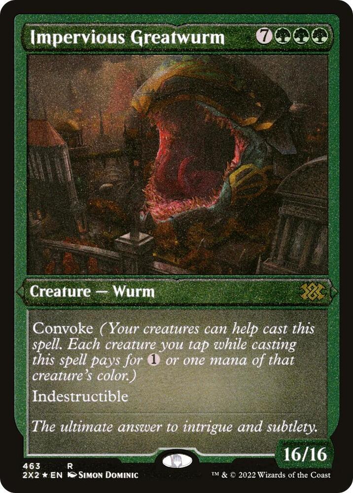 Impervious Greatwurm Foil Etched (Double Masters 2022)  - Foil | Good Games North