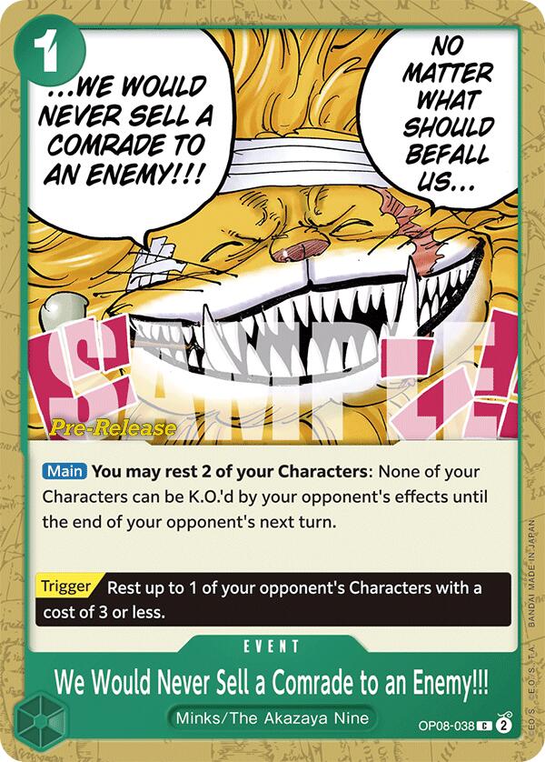 We Would Never Sell a Comrade to an Enemy!!! [Two Legends Pre-Release Cards] | Good Games North