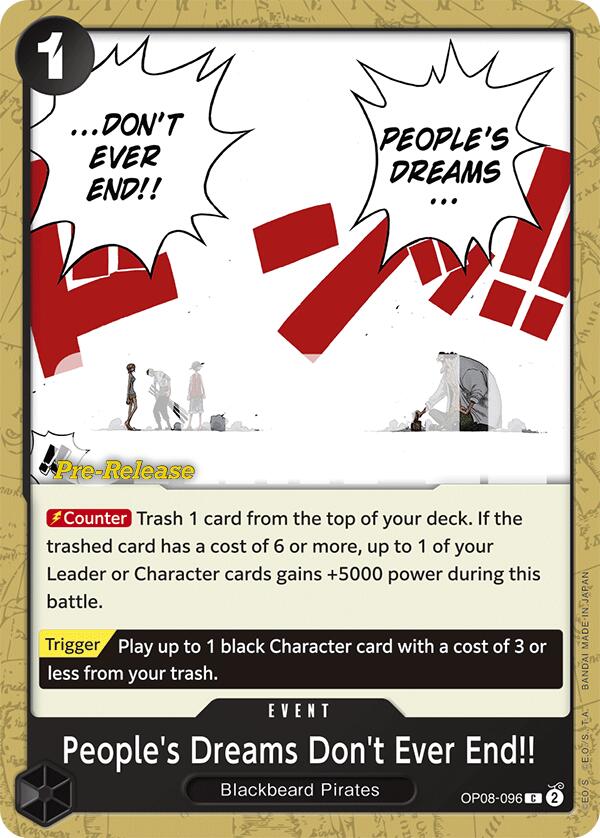 People's Dreams Don't Ever End!! [Two Legends Pre-Release Cards] | Good Games North