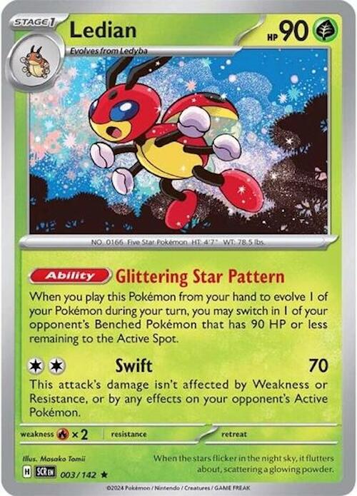 Ledian (003/142) (Theme Deck Exclusive) [Scarlet & Violet: Stellar Crown] | Good Games North