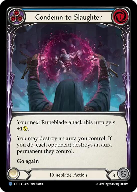 Condemn to Slaughter (Blue) [FLR025] (Rosetta Florian Blitz Deck) | Good Games North