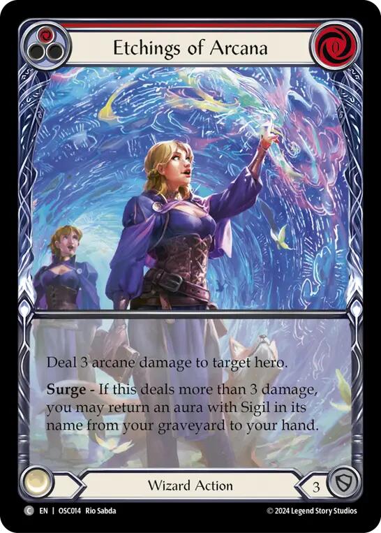 Etchings of Arcana (Red) [OSC014] (Rosetta Oscilio Blitz Deck) | Good Games North