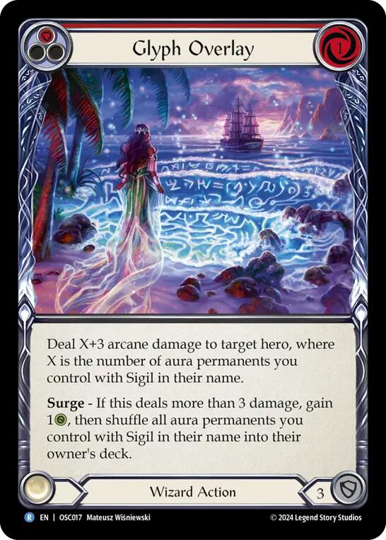 Glyph Overlay (Red) [OSC017] (Rosetta Oscilio Blitz Deck) | Good Games North