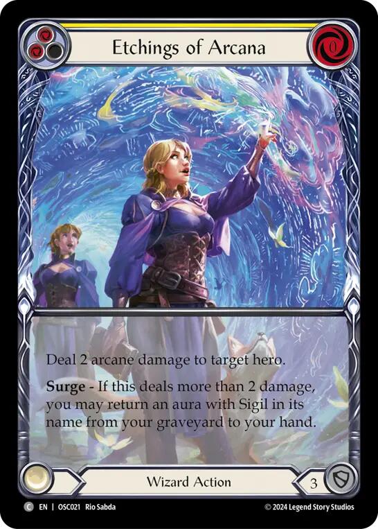 Etchings of Arcana (Yellow) [OSC021] (Rosetta Oscilio Blitz Deck) | Good Games North