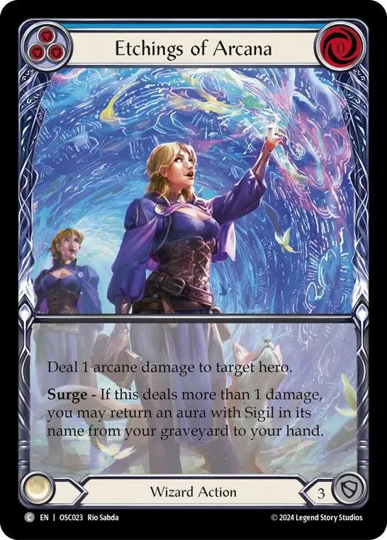 Etchings of Arcana (Blue) [OSC023] (Rosetta Oscilio Blitz Deck) | Good Games North