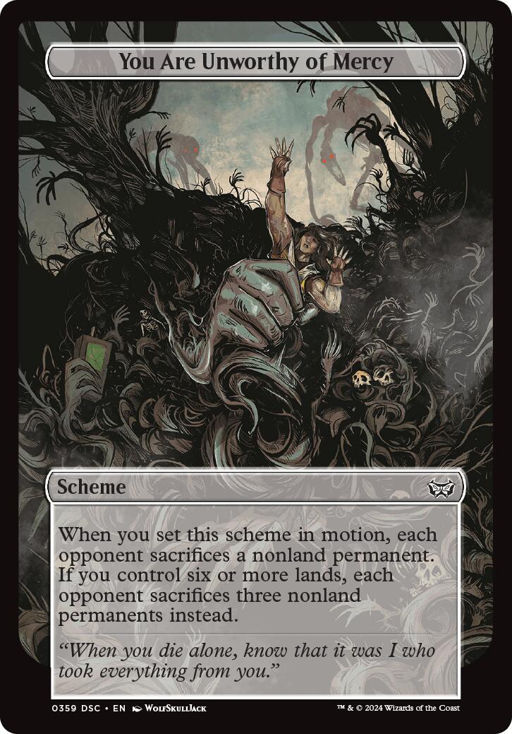 You Are Unworthy of Mercy (Full Art) [Duskmourn: Archenemy] | Good Games North