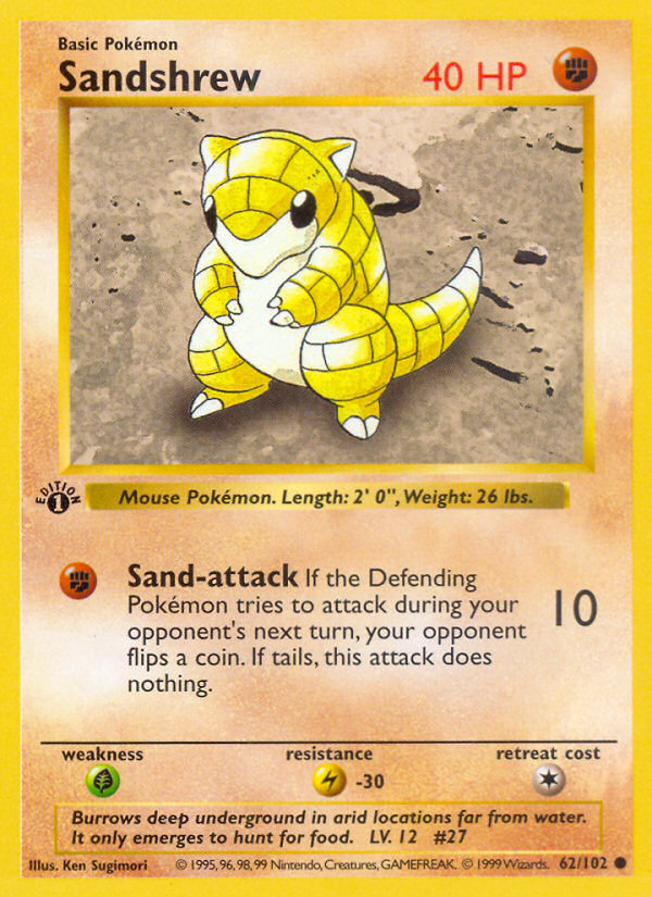 Sandshrew (62/102) (Shadowless) [Base Set 1st Edition] | Good Games North