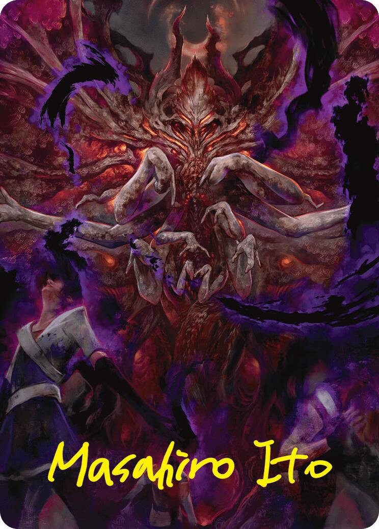 Damnation Art Card (Gold-Stamped Signature) [Duskmourn: House of Horror Art Series] | Good Games North