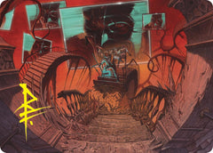 Let's Play a Game Art Card (Gold-Stamped Signature) [Duskmourn: House of Horror Art Series] | Good Games North