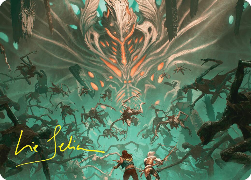 Valgavoth's Onslaught Art Card (Gold-Stamped Signature) [Duskmourn: House of Horror Art Series] | Good Games North