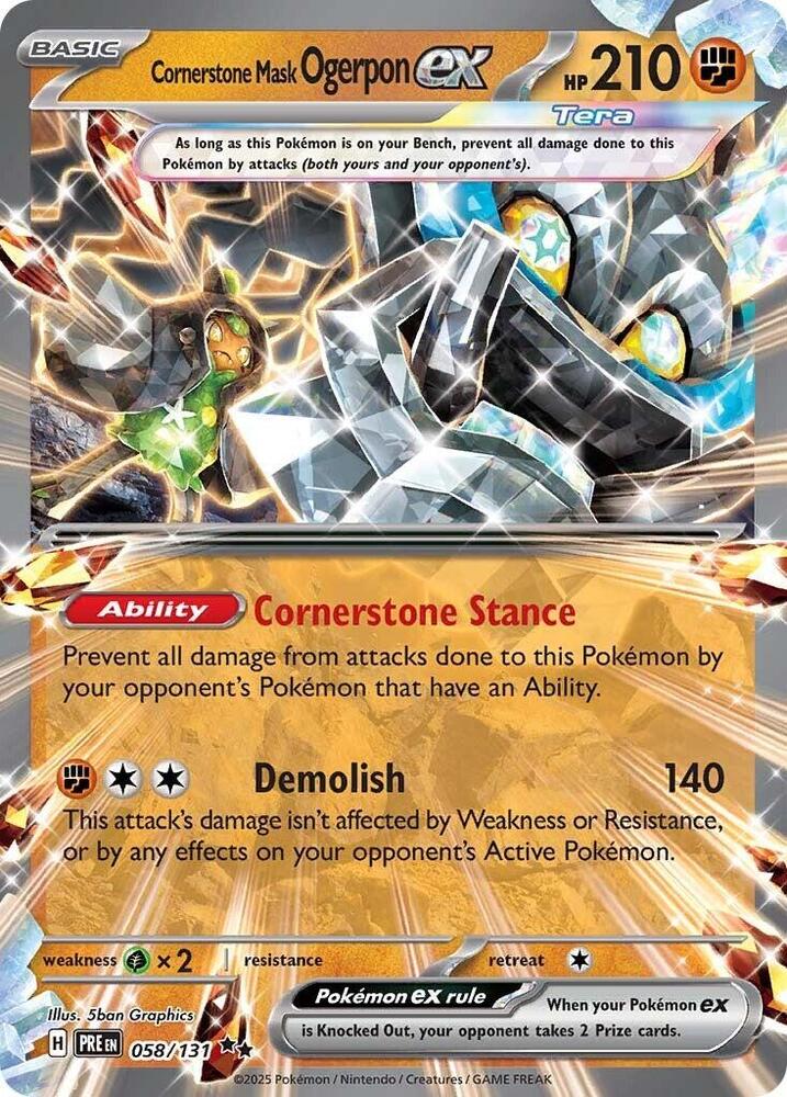 Cornerstone Mask Ogerpon ex (058/131) [Scarlet & Violet: Prismatic Evolutions] | Good Games North