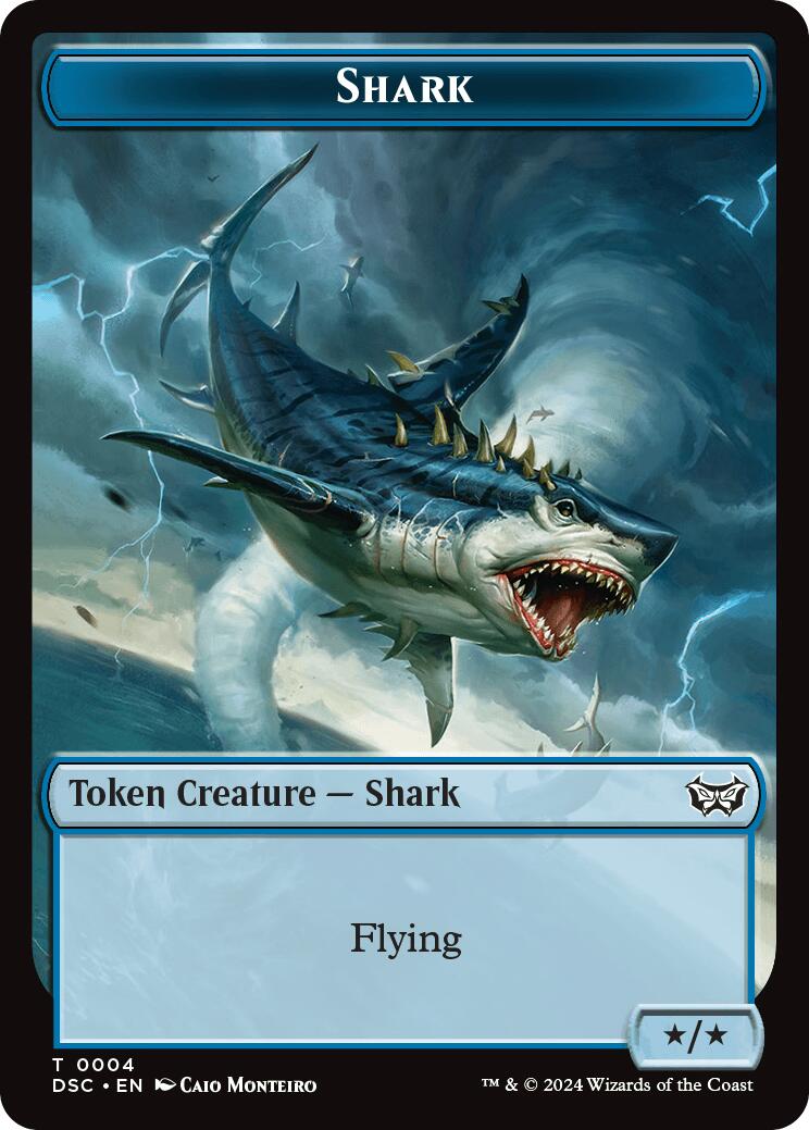 Shark // Copy Double-Sided Token [Duskmourn: House of Horror Commander Tokens] | Good Games North